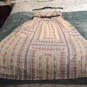 Pretty multicolor pleated maxi dress